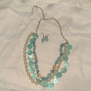 Elegant Multi-Strand Necklace and Earring Set